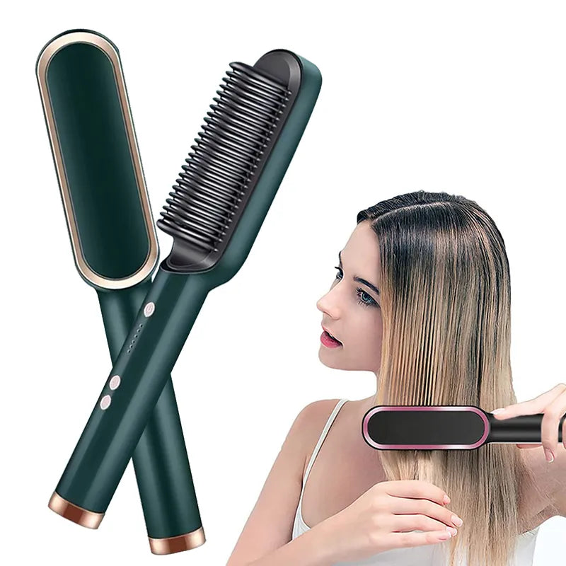 LCD Display Electric Hair Straightening Brush