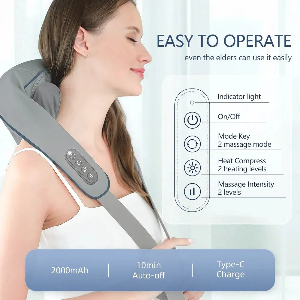 Wireless Neck & Back Massager - WellnessNook