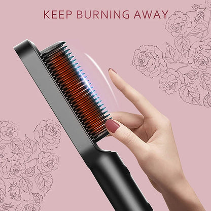 LCD Display Electric Hair Straightening Brush