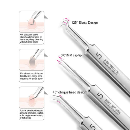 Blackhead Remover Clip & Tweezers Set